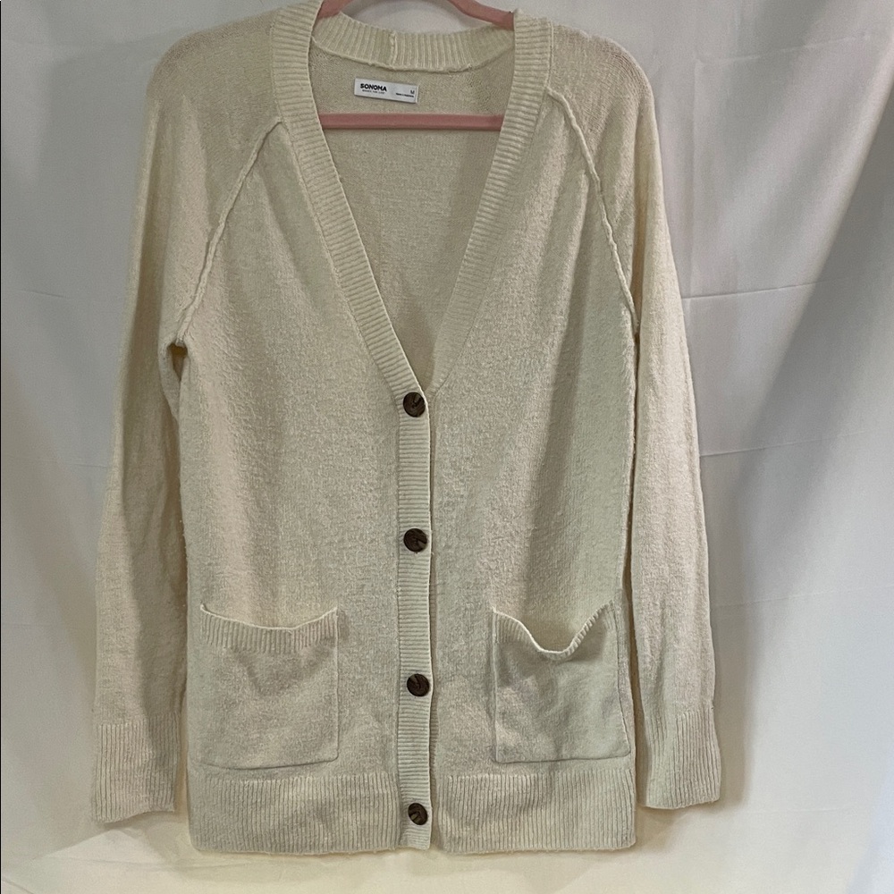 Cozy Cream Button-Up Cardigan